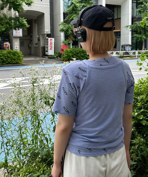 tシャツ Alleyロゴ総柄T＆アメスリタンクセット レディース セール】Alleyロゴ総柄T＆アメスリタンクセット（Tシャツ
