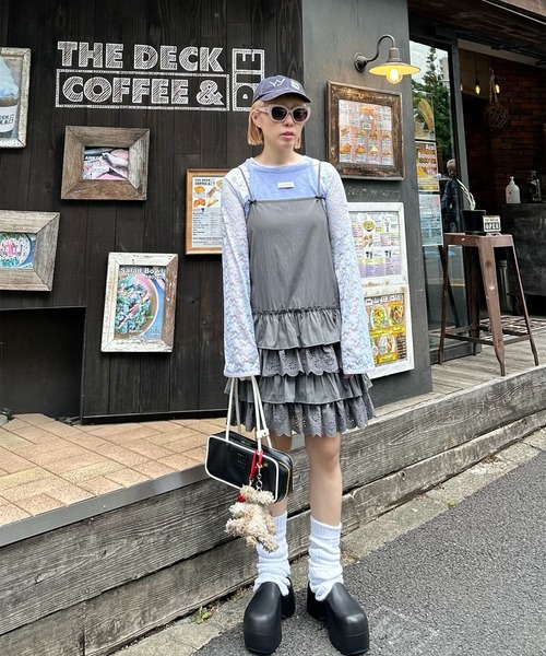 tシャツ Alleyロゴ総柄T＆アメスリタンクセット レディース セール】Alleyロゴ総柄T＆アメスリタンクセット（Tシャツ
