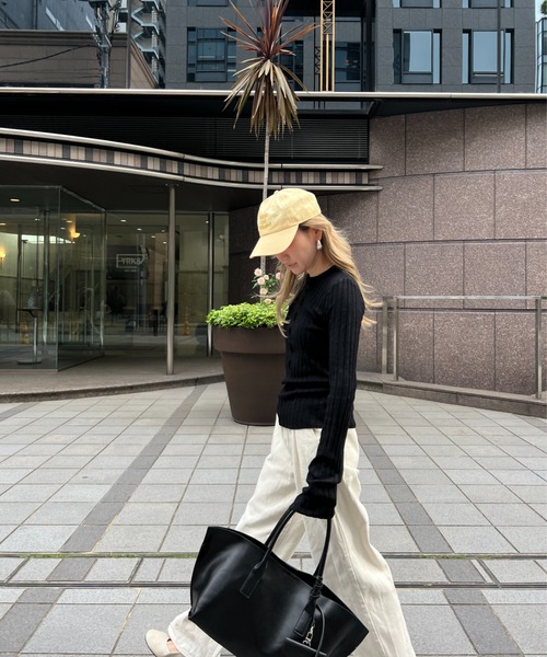 StyleSea（スタイルシー）の「スクエアソフトエコレザートートバッグ（トートバッグ・レディース・ブラック/ホワイト・FREE）」の10枚目の写真