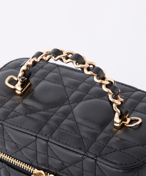 one after another NICE CLAUP(ワンアフターアナザーナイスクラップ)の「チャーム付きキルティングバニティバッグ(ショルダーバッグ・レディース・サックスブルー/ブラック/アイボリー/ピンク・FREE)」の12枚目の写真