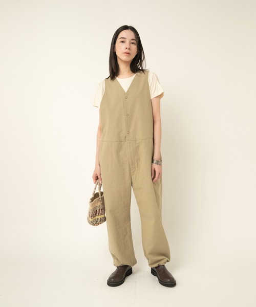 RNA-N/O0743/リネンコットンサロペット セール】O0743 リネンコットンサロペット（サロペット/オーバーオール