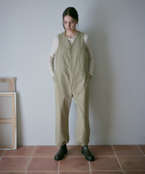 セール】O0743 リネンコットンサロペット（サロペット/オーバーオール