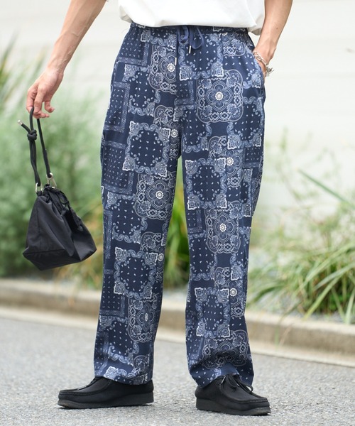 CIAOPANIC TYPY（チャオパニックティピー）の「■アフリカンバティックヴィンテージ柄イージーパンツ（その他パンツ・メンズ・ブラック/ネイビー・LARGE/MEDIUM）」の3枚目の写真