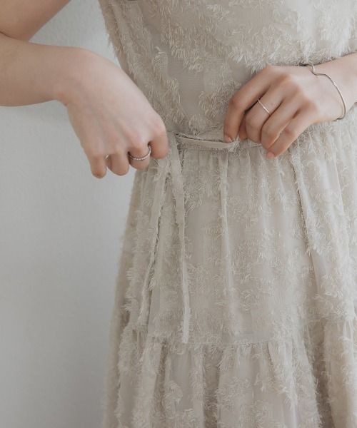 Petitjo（プッチージョ）の「小さいサイズ　ジャガードスリーブワンピース　低身長さん・小柄女性（ワンピース・レディース・ブラック/ベージュ・PS/PM/PL/PSS）」の16枚目の写真