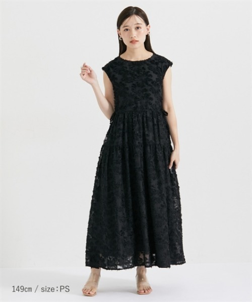 Petitjo（プッチージョ）の「小さいサイズ　ジャガードスリーブワンピース　低身長さん・小柄女性（ワンピース・レディース・ブラック/ベージュ・PS/PM/PL/PSS）」の20枚目の写真