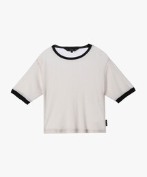 To b. by agnes b.（トゥービーバイアニエスベー）の「シアー コットン 半袖 リンガーTシャツ（Tシャツ/カットソー）」
