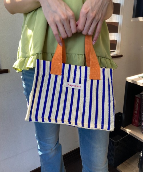 Loco Ocean（ロコオーシャン）の「【マチありトート】総柄 カラーハンドル ランチバッグ / トートバッグ（トートバッグ・レディース・ブルー/オレンジ・ONE SIZE）」の9枚目の写真