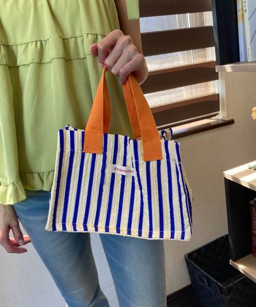 Loco Ocean（ロコオーシャン）の「【マチありトート】総柄 カラーハンドル ランチバッグ / トートバッグ（トートバッグ・レディース・ブルー/オレンジ・ONE SIZE）」の10枚目の写真