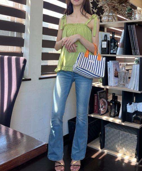 Loco Ocean（ロコオーシャン）の「【マチありトート】総柄 カラーハンドル ランチバッグ / トートバッグ（トートバッグ・レディース・ブルー/オレンジ・ONE SIZE）」の12枚目の写真