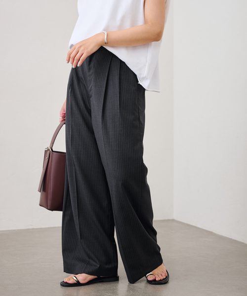 パンツ framework FRAMeWORK パンツ リネンライククロスタックパンツ レディース