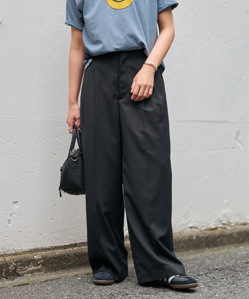 パンツ framework FRAMeWORK パンツ リネンライククロスタックパンツ レディース
