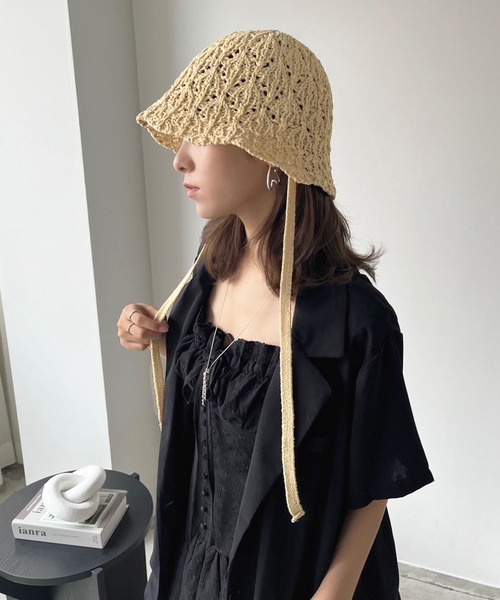 ドレステリア【別注】クロッシェスカーフハット La Maison de Lyllis】CHOLA スカーフストローハット （ハット