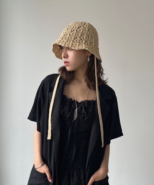 ドレステリア【別注】クロッシェスカーフハット カクテルハット ドレスハット ヘッドドレス ミニハット