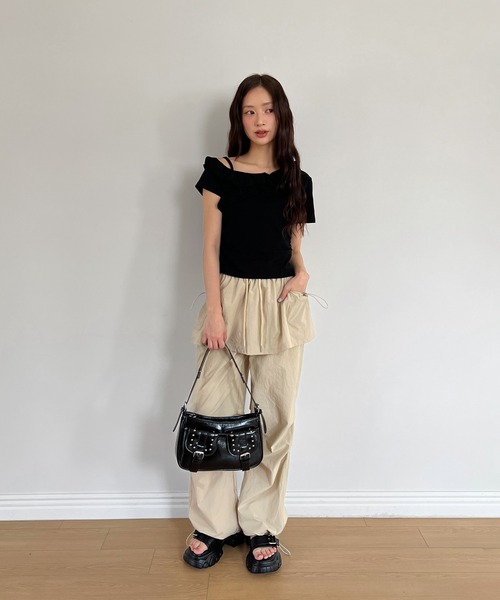 yurara　未使用品　mizuirmoindo　カットソー mizuiro ind バイカラー ラグラン プルオーバー｜ MARcourt