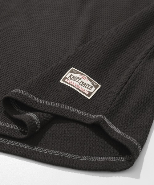 KRIFF MAYER（クリフメイヤー）の「ハニカムワッフルヘンリーロンT（Tシャツ/カットソー・メンズ・チャコール/ネイビー/ナチュラル/グレー・MEDIUM/LARGE/X-LARGE）」の9枚目の写真