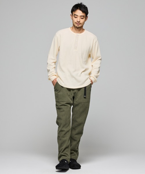 KRIFF MAYER（クリフメイヤー）の「ハニカムワッフルヘンリーロンT（Tシャツ/カットソー・メンズ・チャコール/ネイビー/ナチュラル/グレー・MEDIUM/LARGE/X-LARGE）」の14枚目の写真