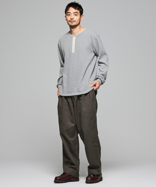 KRIFF MAYER（クリフメイヤー）の「ハニカムワッフルヘンリーロンT（Tシャツ/カットソー・メンズ・チャコール/ネイビー/ナチュラル/グレー・MEDIUM/LARGE/X-LARGE）」の17枚目の写真