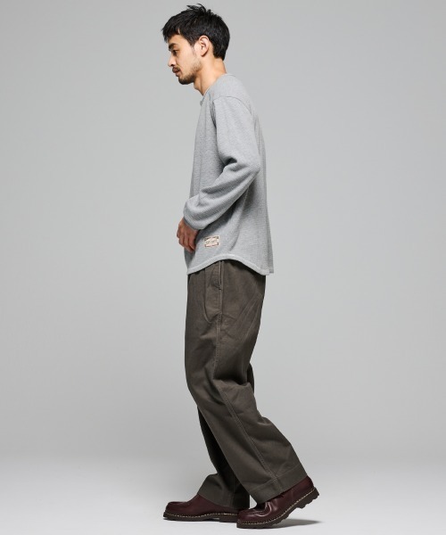 KRIFF MAYER（クリフメイヤー）の「ハニカムワッフルヘンリーロンT（Tシャツ/カットソー・メンズ・チャコール/ネイビー/ナチュラル/グレー・MEDIUM/LARGE/X-LARGE）」の18枚目の写真