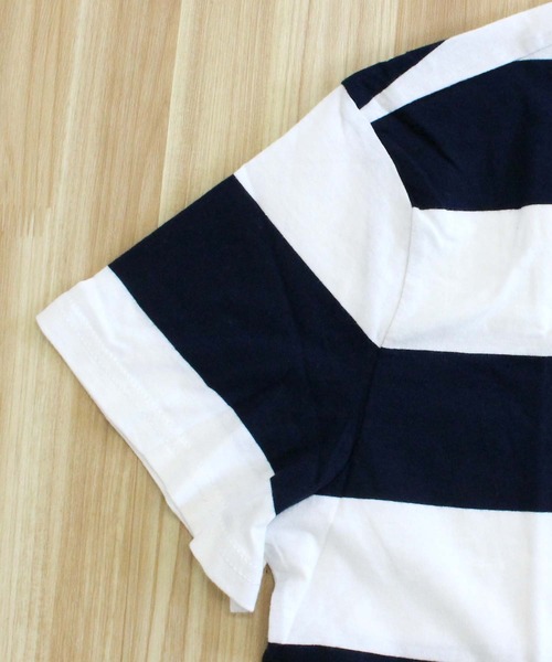 TOMMY HILFIGER(トミーヒルフィガー)の「TJM ボールドボーダーリンガーネックTシャツ TJM REG BOLD STRIPE TEE(Tシャツ/カットソー・メンズ・ネイビー×ホワイト/ベージュ系その他・M/L/XL)」の11枚目の写真