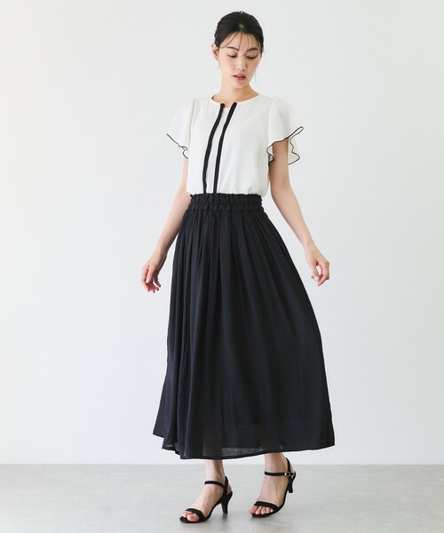 Jayro（ジャイロ）の「配色ラインブラウス（シャツ/ブラウス・レディース・ホワイト系その他/ベージュ/ブラック・M）」の22枚目の写真
