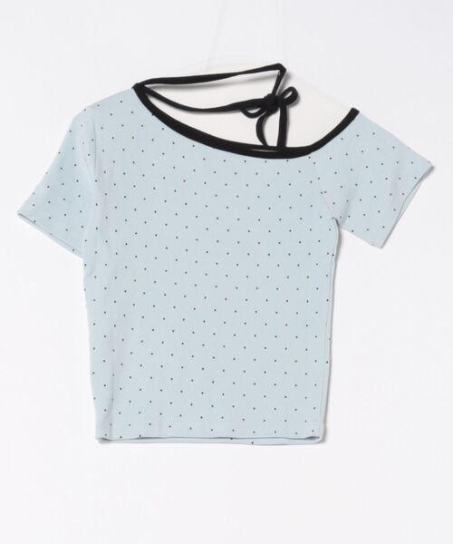 Uenui（ウニュイ）の「dot ribbon neck tee（Tシャツ/カットソー・レディース・ブラック/ブルー/グレー/ホワイト・FREE）」の5枚目の写真
