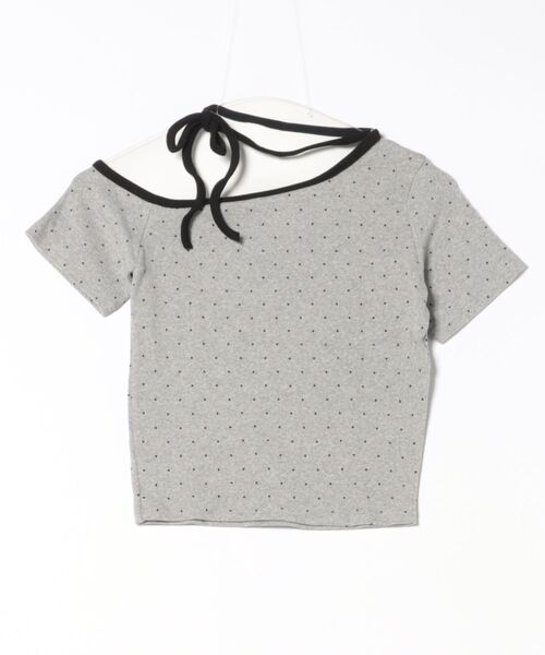 Uenui（ウニュイ）の「dot ribbon neck tee（Tシャツ/カットソー・レディース・ブラック/ブルー/グレー/ホワイト・FREE）」の16枚目の写真