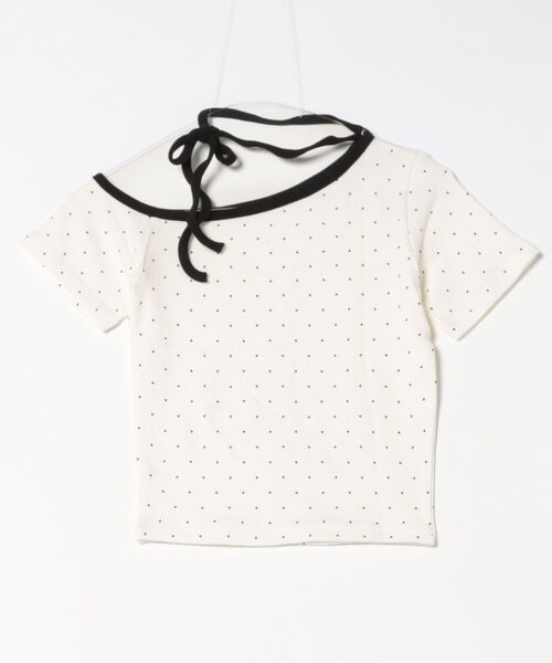 Uenui（ウニュイ）の「dot ribbon neck tee（Tシャツ/カットソー・レディース・ブラック/ブルー/グレー/ホワイト・FREE）」の18枚目の写真