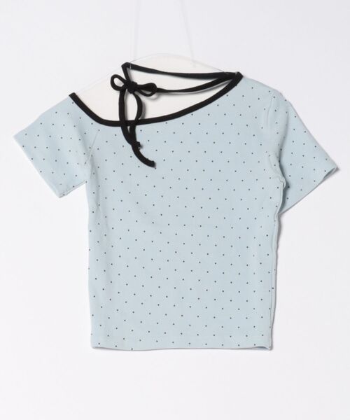 Uenui（ウニュイ）の「dot ribbon neck tee（Tシャツ/カットソー・レディース・ブラック/ブルー/グレー/ホワイト・FREE）」の19枚目の写真