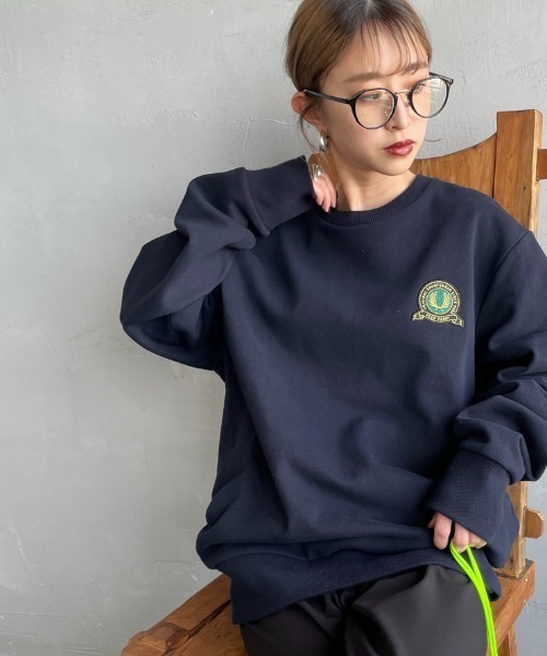 トレーナー スウェット 「WEB先行予約」「FRED PERRY/フレッドペリー」 PEACHED TIPPED クルーネックスウェット レディース FRED PERRY トレーナー スウェット 「FRED PERRY/フレッドペリー