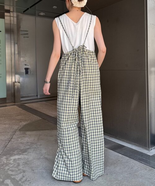 CIAOPANIC TYPY(チャオパニックティピー)の「【妊婦さんや低身長ぽっちゃりさんサイズあり】チェック切り替えキャミサロペ(サロペット/オーバーオール・レディース・ブルー/ブラック/イエロー・SMALL/MEDIUM/LP)」の19枚目の写真