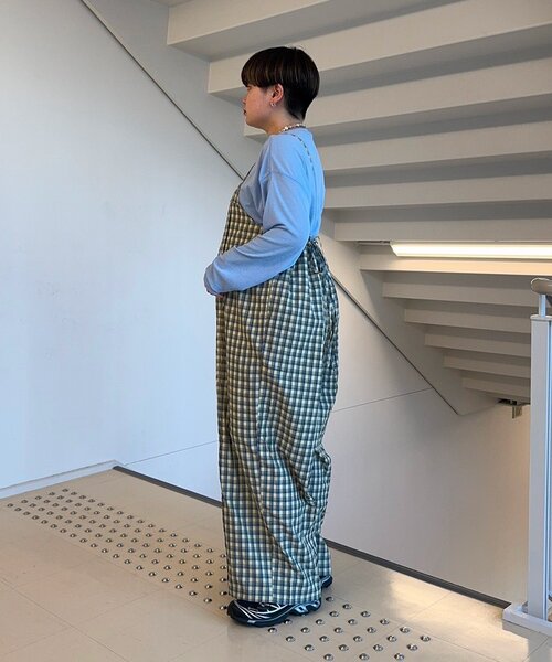 CIAOPANIC TYPY(チャオパニックティピー)の「【妊婦さんや低身長ぽっちゃりさんサイズあり】チェック切り替えキャミサロペ(サロペット/オーバーオール・レディース・ブルー/ブラック/イエロー・SMALL/MEDIUM/LP)」の21枚目の写真