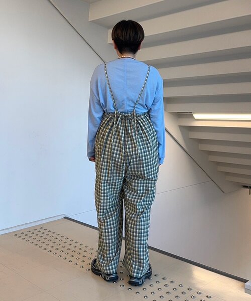CIAOPANIC TYPY(チャオパニックティピー)の「【妊婦さんや低身長ぽっちゃりさんサイズあり】チェック切り替えキャミサロペ(サロペット/オーバーオール・レディース・ブルー/ブラック/イエロー・SMALL/MEDIUM/LP)」の22枚目の写真