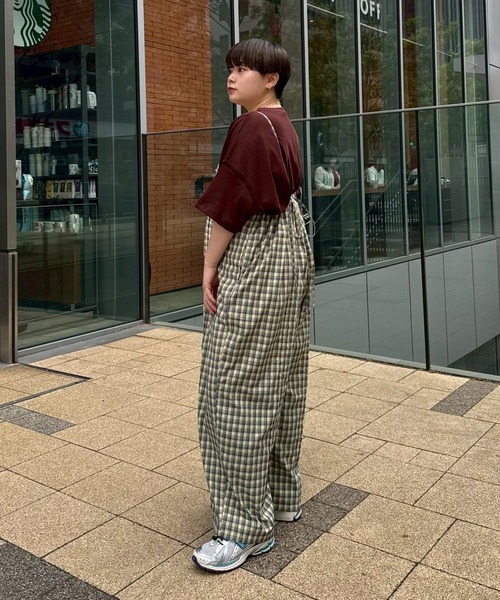 CIAOPANIC TYPY(チャオパニックティピー)の「【妊婦さんや低身長ぽっちゃりさんサイズあり】チェック切り替えキャミサロペ(サロペット/オーバーオール・レディース・ブルー/ブラック/イエロー・SMALL/MEDIUM/LP)」の11枚目の写真