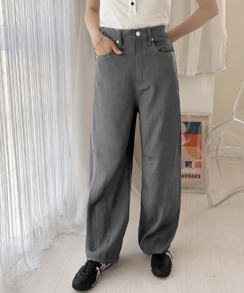 Doux Belle（ドゥーベル）の「ストレートデニムパンツ（デニムパンツ・レディース・グレー/ブラック系その他/ブラック/ネイビー・MEDIUM/LARGE）」の4枚目の写真