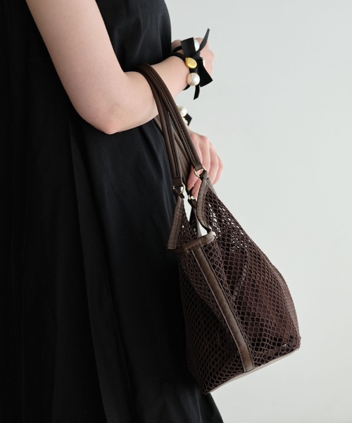 ZAKKA-BOX(ザッカボックス)の「メッシュトートバッグ(トートバッグ・レディース・ブラウン/ブラック・FREE)」の7枚目の写真