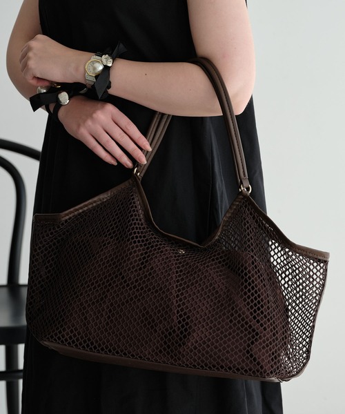 ZAKKA-BOX(ザッカボックス)の「メッシュトートバッグ(トートバッグ・レディース・ブラウン/ブラック・FREE)」の9枚目の写真