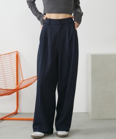 【Dickies×LILYBROWN】 ステッチワークタックバギーパンツネイビー LILY BROWN チノパン 「Dickies×LILYBROWN」ステッチワーク