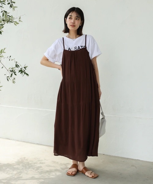 Bou Jeloud（ブージュルード）の「レーヨンクレープキャミワンピース（ワンピース・レディース・ブラック/ブルー/ブラウン・38）」の13枚目の写真