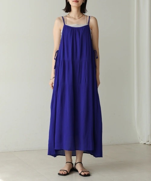 Bou Jeloud（ブージュルード）の「レーヨンクレープキャミワンピース（ワンピース・レディース・ブラック/ブルー/ブラウン・38）」の6枚目の写真