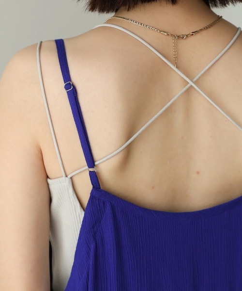 Bou Jeloud（ブージュルード）の「レーヨンクレープキャミワンピース（ワンピース・レディース・ブラック/ブルー/ブラウン・38）」の9枚目の写真