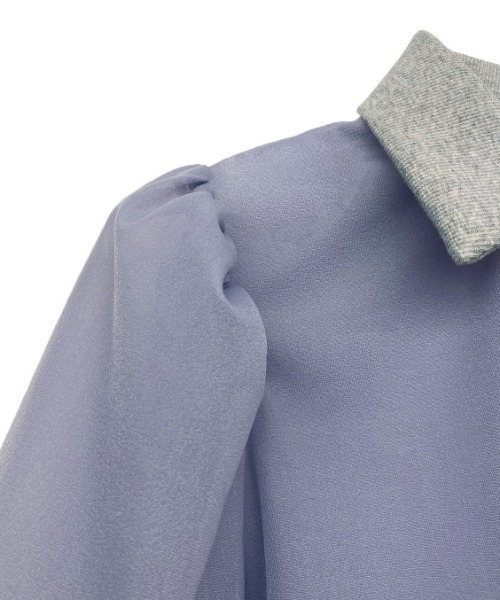 HONEY MI HONEY（ハニーミーハニー）の「sheer chiffon polo tops（シャツ/ブラウス・レディース・ピンクベージュ/ブラック・FREE）」の21枚目の写真