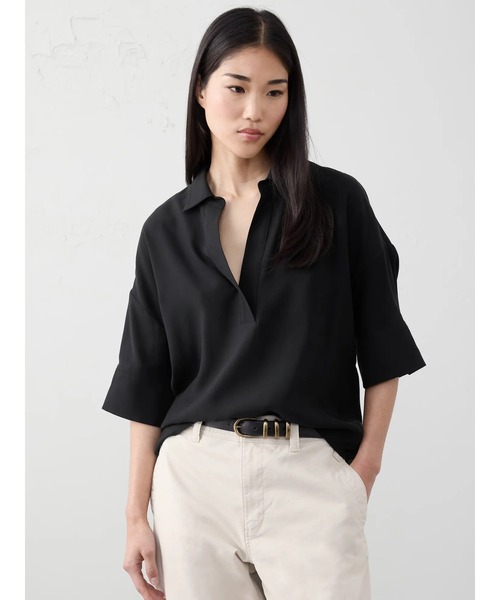 BANANA REPUBLIC ベロアシャツ MブラックVINTAGE BANANA REPUBLIC ブラック Tシャツ M - メルカリ