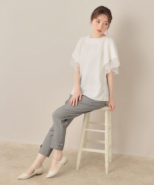 couture brooch(クチュールブローチ)の「【らくちん・キレイ見え】リボンハイパーストレッチパンツ(その他パンツ・レディース・ブラック/グレー・36/38/40/42)」の8枚目の写真