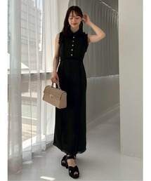美品　クレージュ　ツイード風　リボン　ワンピース　　ブラック、ネイビー ワンピース(6401525)9号・ネイビー｜フォーマルメッセージ