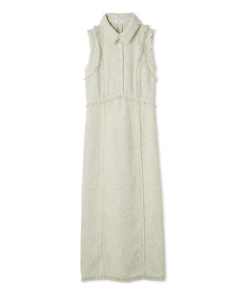 00サイズ】フリンジデザインツイードポロワンピース（ワンピース