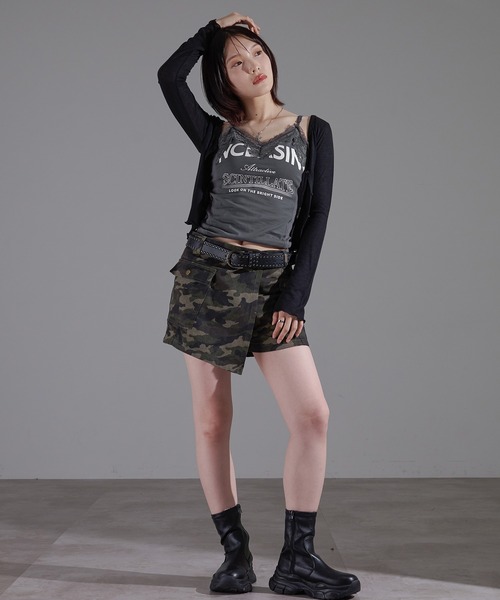 apres jour mignon(アプレジュールミニョン)の「カップ付きレースキャミ【ZOZOTOWN限定アイテム】(キャミソール・レディース・ブラウン系その他/チャコールグレー/カーキ・X-LARGE/フリー)」の10枚目の写真