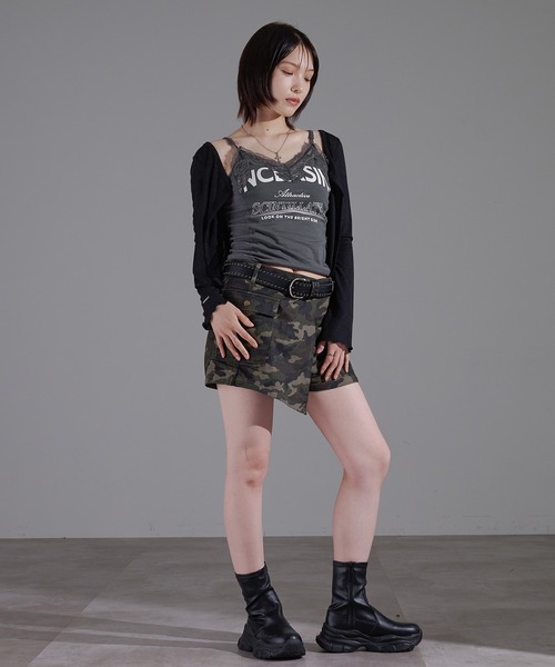apres jour mignon(アプレジュールミニョン)の「カップ付きレースキャミ【ZOZOTOWN限定アイテム】(キャミソール・レディース・ブラウン系その他/チャコールグレー/カーキ・X-LARGE/フリー)」の20枚目の写真