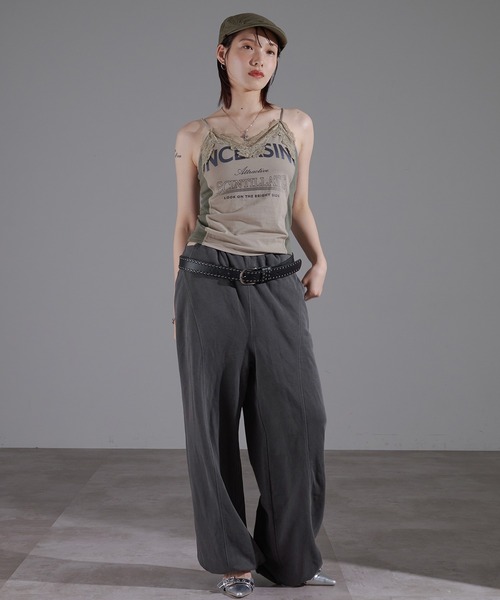 apres jour mignon(アプレジュールミニョン)の「カップ付きレースキャミ【ZOZOTOWN限定アイテム】(キャミソール・レディース・ブラウン系その他/チャコールグレー/カーキ・X-LARGE/フリー)」の7枚目の写真