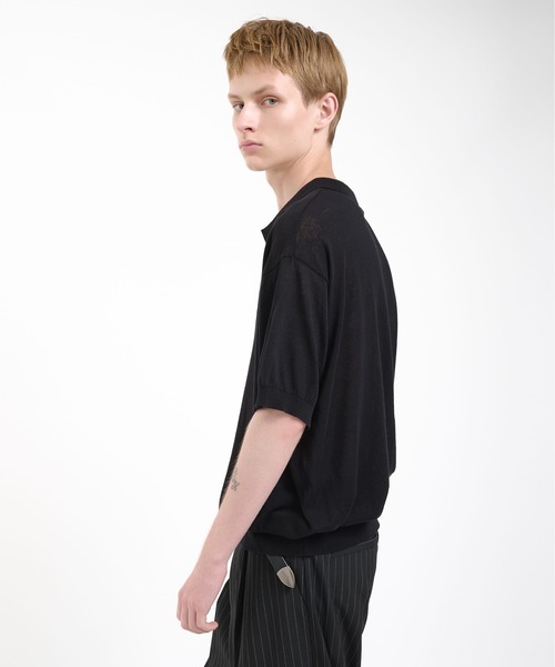 Regen Glanz（レーゲングランツ）の「skipper knit polo shirt/スキッパーニットポロシャツ（ポロシャツ・メンズ・ブラック/グレー・MEDIUM/LARGE）」の5枚目の写真