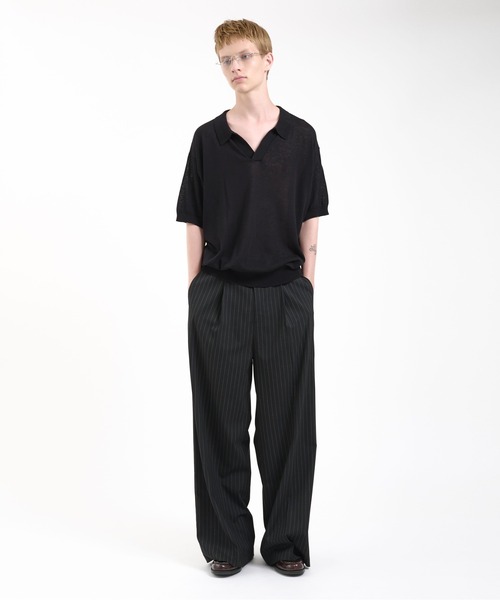 Regen Glanz（レーゲングランツ）の「skipper knit polo shirt/スキッパーニットポロシャツ（ポロシャツ・メンズ・ブラック/グレー・MEDIUM/LARGE）」の7枚目の写真